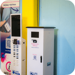 Staircase from the parking lot up to the ticket offices, main plaza, and gondola